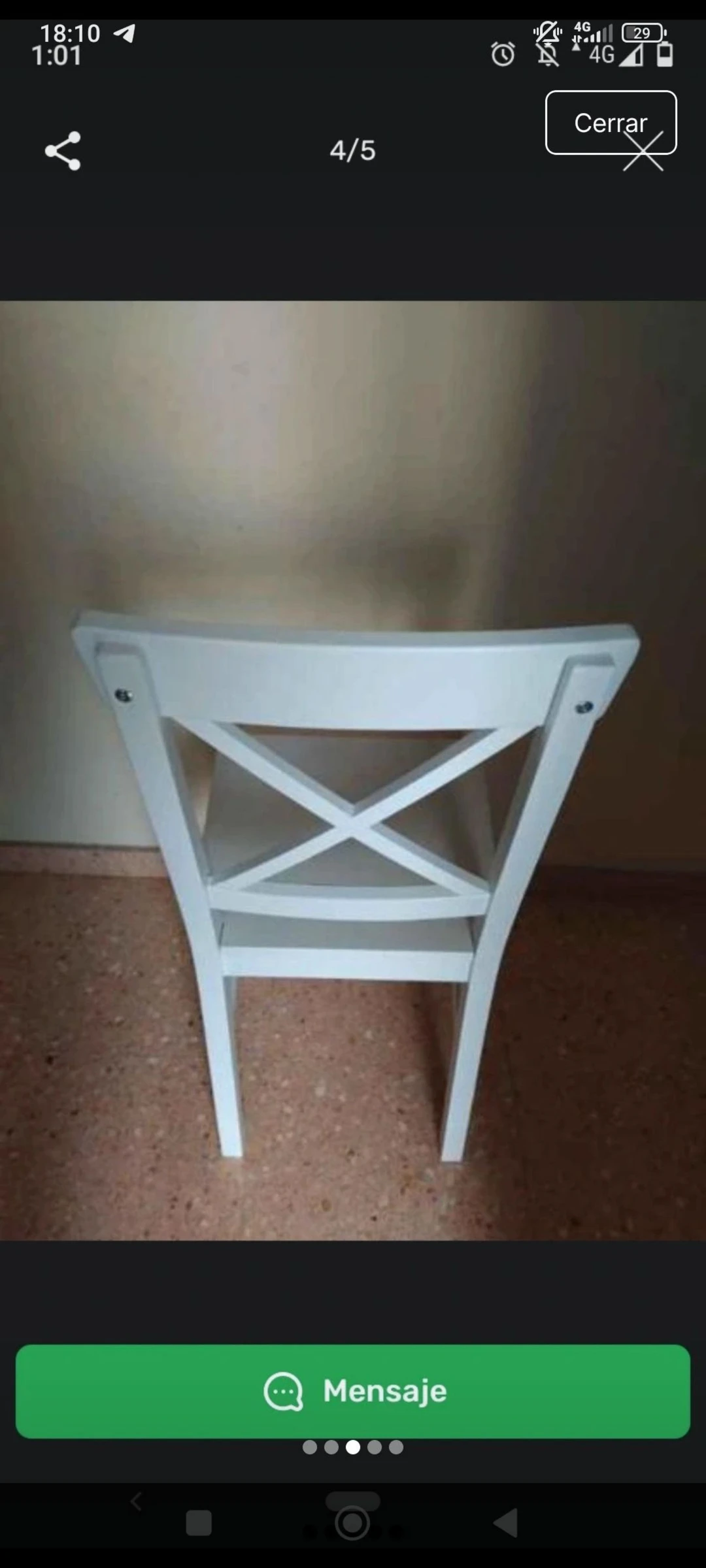 Nieuwe witte houten stoel. – photo 3